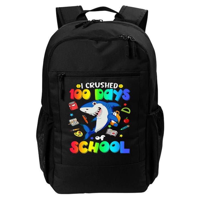 I Crushed 100 Days of School Funny Shark Lover Daily Commute Backpack