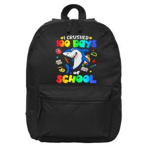 I Crushed 100 Days of School Funny Shark Lover 16 in Basic Backpack