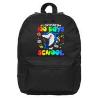 I Crushed 100 Days of School Funny Shark Lover 16 in Basic Backpack