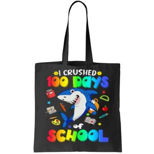 I Crushed 100 Days of School Funny Shark Lover Tote Bag