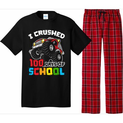 I Crushed 100 Days Of School 100th Day Of Monster Truck Cute Gift Pajama Set