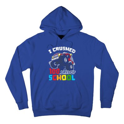 I Crushed 100 Days Of School 100th Day Of Monster Truck Cute Gift Hoodie