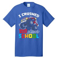 I Crushed 100 Days Of School 100th Day Of Monster Truck Cute Gift Tall T-Shirt