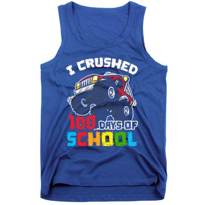 I Crushed 100 Days Of School 100th Day Of Monster Truck Cute Gift Tank Top