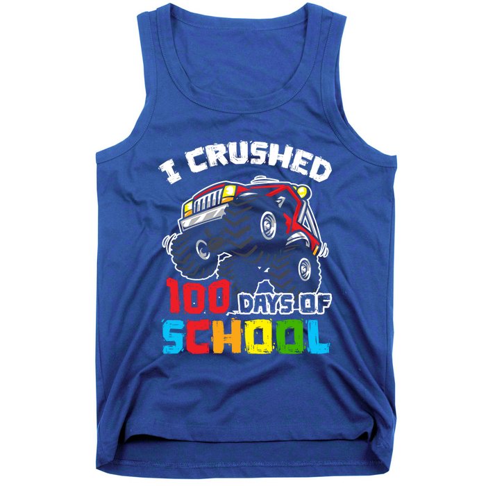 I Crushed 100 Days Of School 100th Day Of Monster Truck Cute Gift Tank Top