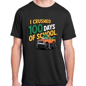 I Crushed 100 Day Of School Monster Truck T Rex Dinosaur Boy Adult ChromaSoft Performance T-Shirt