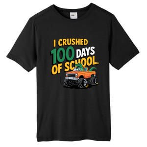 I Crushed 100 Day Of School Monster Truck T Rex Dinosaur Boy Tall Fusion ChromaSoft Performance T-Shirt