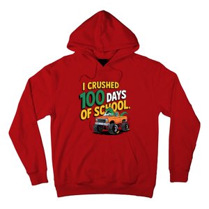 I Crushed 100 Day Of School Monster Truck T Rex Dinosaur Boy Hoodie