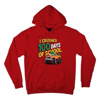 I Crushed 100 Day Of School Monster Truck T Rex Dinosaur Boy Hoodie