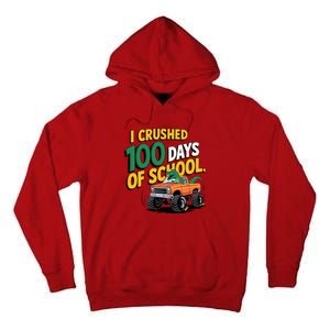 I Crushed 100 Day Of School Monster Truck T Rex Dinosaur Boy Tall Hoodie