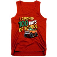 I Crushed 100 Day Of School Monster Truck T Rex Dinosaur Boy Tank Top