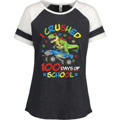 I Crushed 100 Days Of School 100th Day Of School Meaningful Gift Enza Ladies Jersey Colorblock Tee