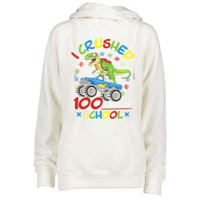 I Crushed 100 Days Of School 100th Day Of School Meaningful Gift Womens Funnel Neck Pullover Hood