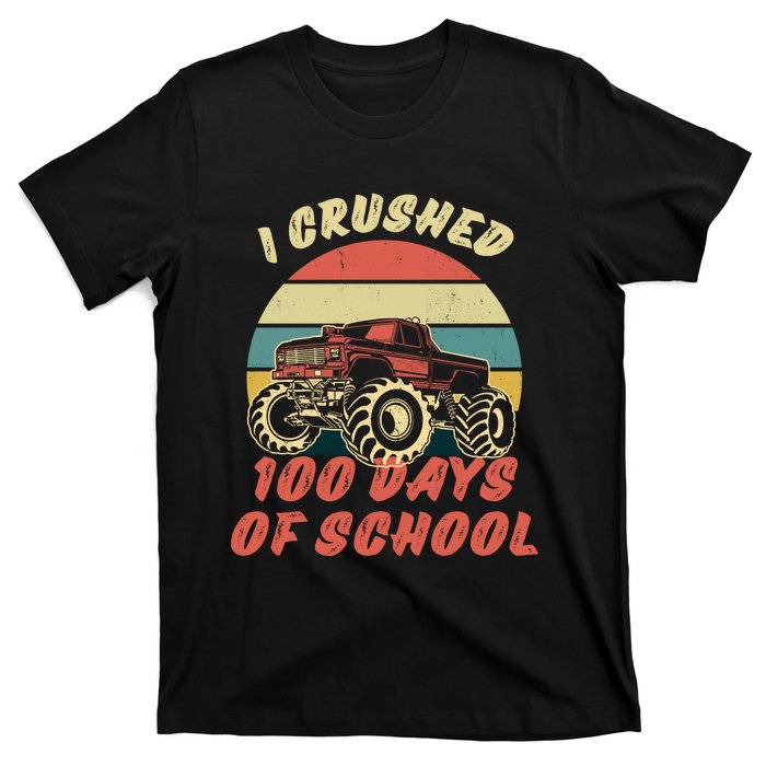 I Crushed 100 Days Of School Funny Retro Vintage T-Shirt