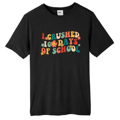 I Crushed 100 Days Of School Smarter Brighter Groovy Retro Great Gift Tall Fusion ChromaSoft Performance T-Shirt