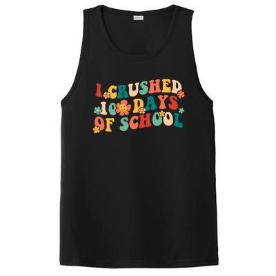 I Crushed 100 Days Of School Smarter Brighter Groovy Retro Great Gift PosiCharge Competitor Tank