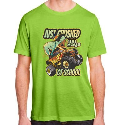 I Crushed 100 Days Of School 100th Day Tgiftrex Funny 100th Gift Adult ChromaSoft Performance T-Shirt