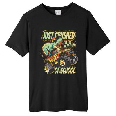 I Crushed 100 Days Of School 100th Day Tgiftrex Funny 100th Gift Tall Fusion ChromaSoft Performance T-Shirt