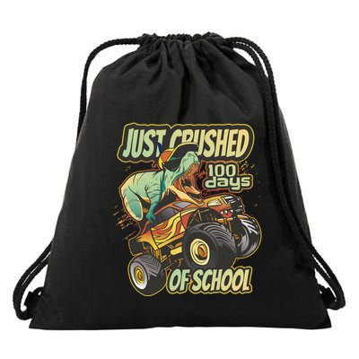 I Crushed 100 Days Of School 100th Day Tgiftrex Funny 100th Gift Drawstring Bag