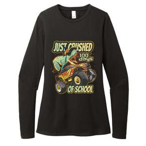 I Crushed 100 Days Of School 100th Day Tgiftrex Funny 100th Gift Womens CVC Long Sleeve Shirt