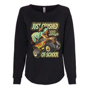 I Crushed 100 Days Of School 100th Day Tgiftrex Funny 100th Gift Womens California Wash Sweatshirt