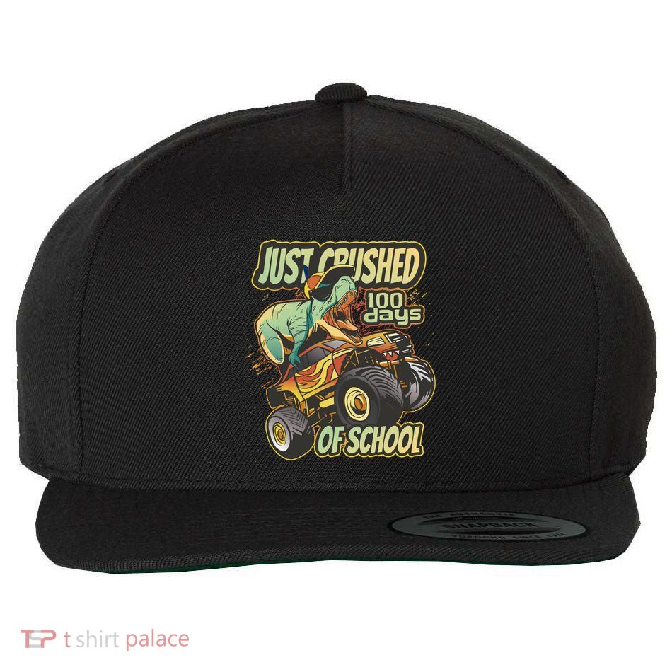 I Crushed 100 Days Of School 100th Day Tgiftrex Funny 100th Gift Wool Snapback Cap