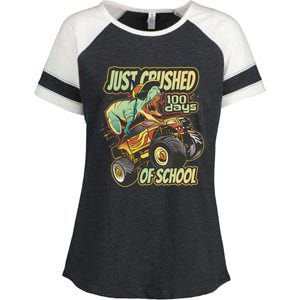 I Crushed 100 Days Of School 100th Day Tgiftrex Funny 100th Gift Enza Ladies Jersey Colorblock Tee