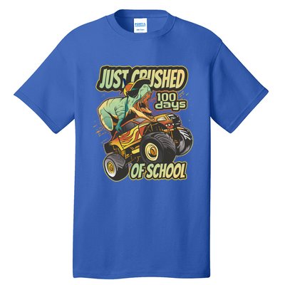 I Crushed 100 Days Of School 100th Day Tgiftrex Funny 100th Gift Tall T-Shirt