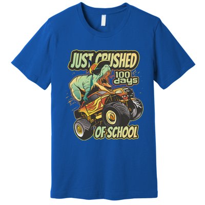 I Crushed 100 Days Of School 100th Day Tgiftrex Funny 100th Gift Premium T-Shirt