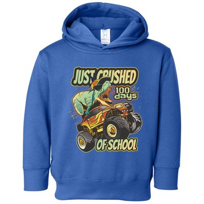 I Crushed 100 Days Of School 100th Day Tgiftrex Funny 100th Gift Toddler Hoodie