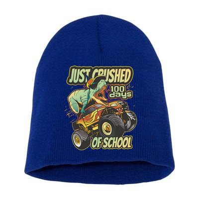 I Crushed 100 Days Of School 100th Day Tgiftrex Funny 100th Gift Short Acrylic Beanie