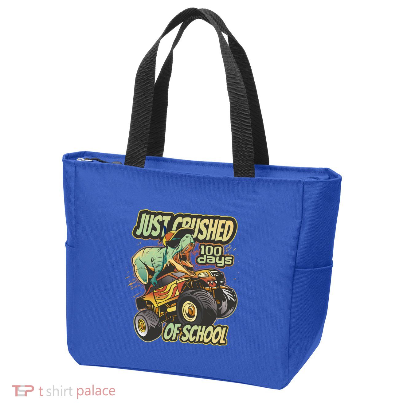 I Crushed 100 Days Of School 100th Day Tgiftrex Funny 100th Gift Zip Tote Bag