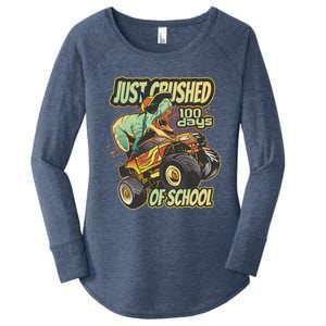 I Crushed 100 Days Of School 100th Day Tgiftrex Funny 100th Gift Women's Perfect Tri Tunic Long Sleeve Shirt