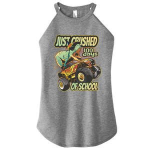 I Crushed 100 Days Of School 100th Day Tgiftrex Funny 100th Gift Women's Perfect Tri Rocker Tank