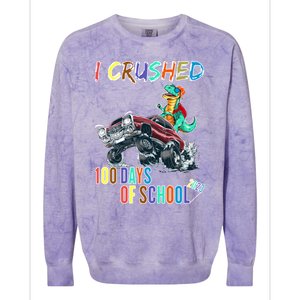 I Crushed 100 Days Of School Cute Gift Colorblast Crewneck Sweatshirt