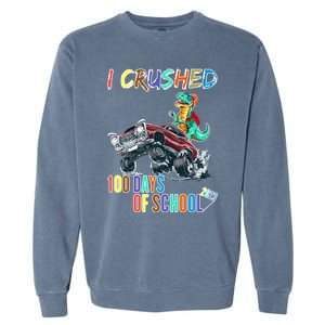 I Crushed 100 Days Of School Cute Gift Garment-Dyed Sweatshirt