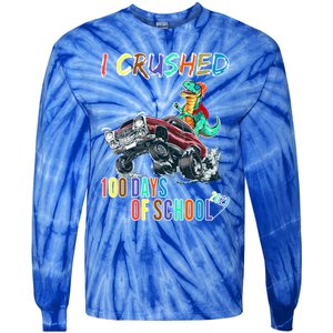 I Crushed 100 Days Of School Cute Gift Tie-Dye Long Sleeve Shirt