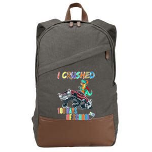 I Crushed 100 Days Of School Cute Gift Cotton Canvas Backpack