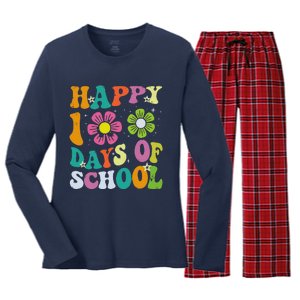 I Crushed 100 Days Of School 100th Day Of School Women's Long Sleeve Flannel Pajama Set 