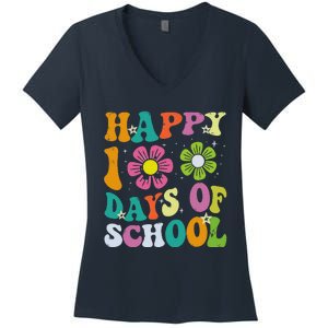 I Crushed 100 Days Of School 100th Day Of School Women's V-Neck T-Shirt