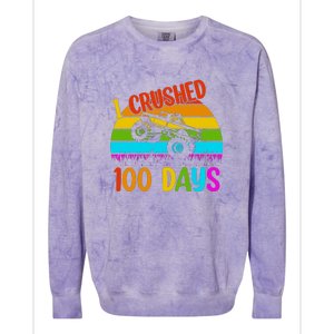 Kids I Crushed 100 Days Of School Boys Monster Colorblast Crewneck Sweatshirt