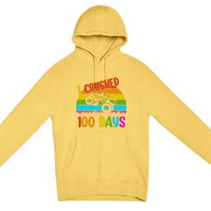 Kids I Crushed 100 Days Of School Boys Monster Premium Pullover Hoodie