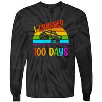 Kids I Crushed 100 Days Of School Boys Monster Tie-Dye Long Sleeve Shirt