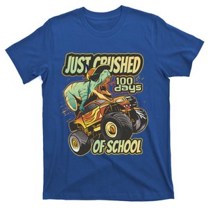 I Crushed 100 Days Of School Tmeaningful Giftrex Monster Truck Gift T-Shirt