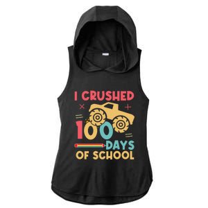 I Crushed 100 Days Of School Monster Truck Design Cute Gift Ladies PosiCharge Tri-Blend Wicking Draft Hoodie Tank