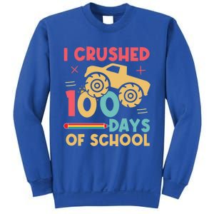 I Crushed 100 Days Of School Monster Truck Design Cute Gift Sweatshirt