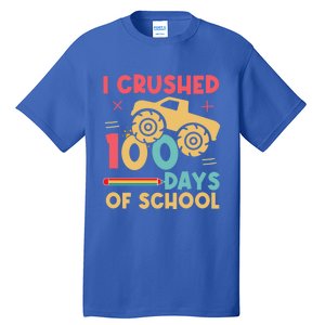 I Crushed 100 Days Of School Monster Truck Design Cute Gift Tall T-Shirt