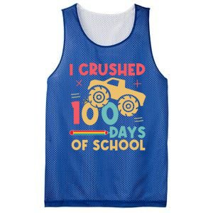 I Crushed 100 Days Of School Monster Truck Design Cute Gift Mesh Reversible Basketball Jersey Tank