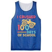 I Crushed 100 Days Of School Monster Truck Design Cute Gift Mesh Reversible Basketball Jersey Tank