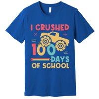 I Crushed 100 Days Of School Monster Truck Design Cute Gift Premium T-Shirt